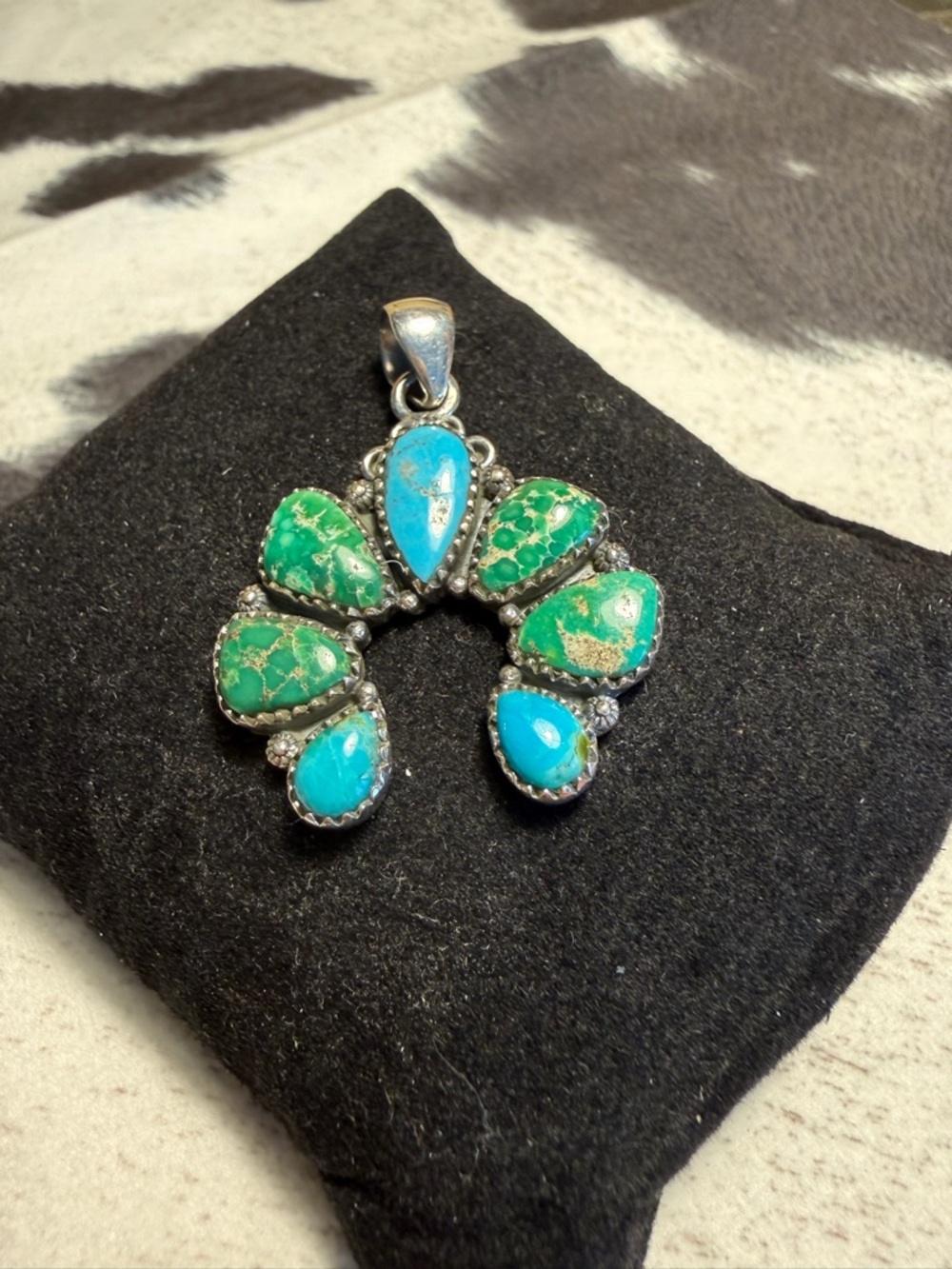 Turquoise Teardrop Cluster Pendant - Women Jewelry